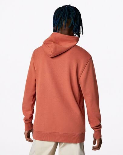 Embroidered Star Chevron Pullover Hoodie-Brick-S