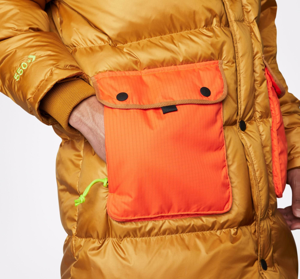 Counter Climate Long Down Jacket-Orange-S