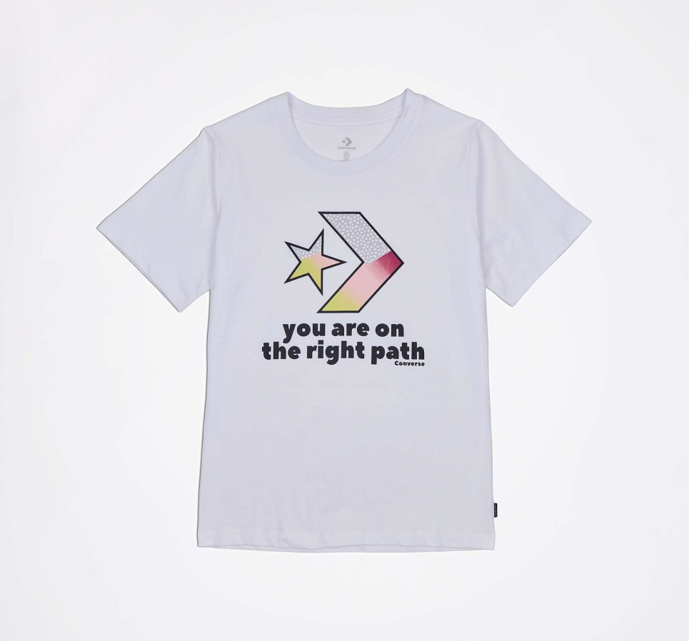 You Are On The Right Path Star Chevron Classic Tee-White-XS