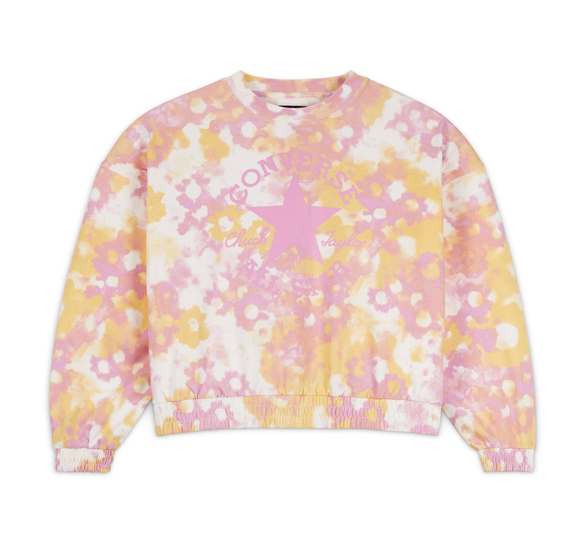 Washed Floral Cotton Crew Neck Shirt