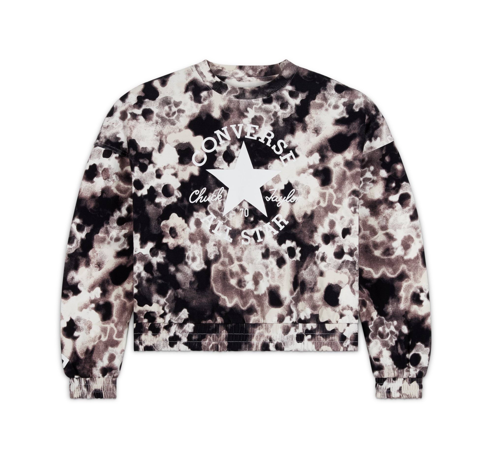 Washed Floral Cotton Crew Neck Shirt