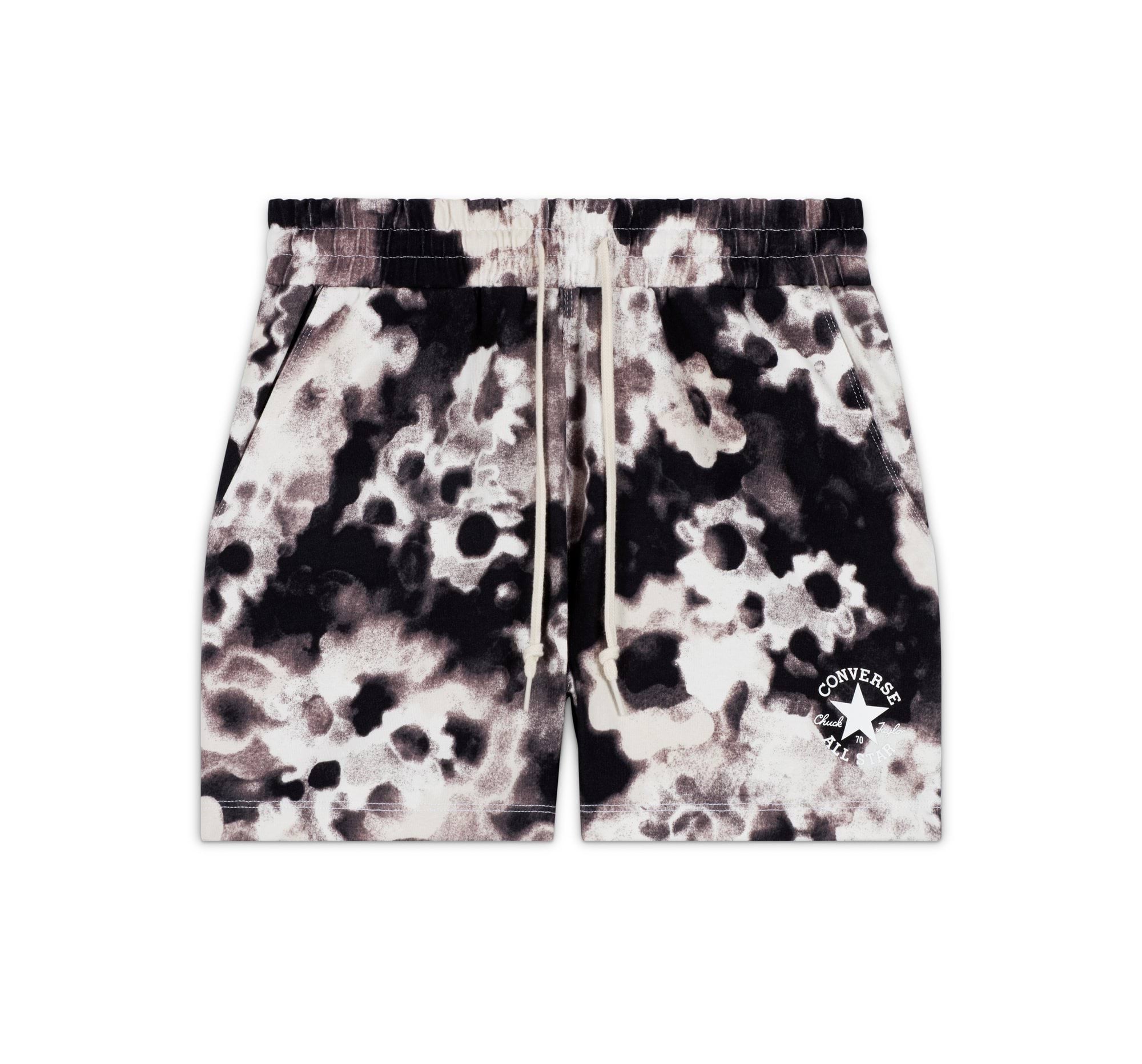 Washed Floral Cotton Shorts
