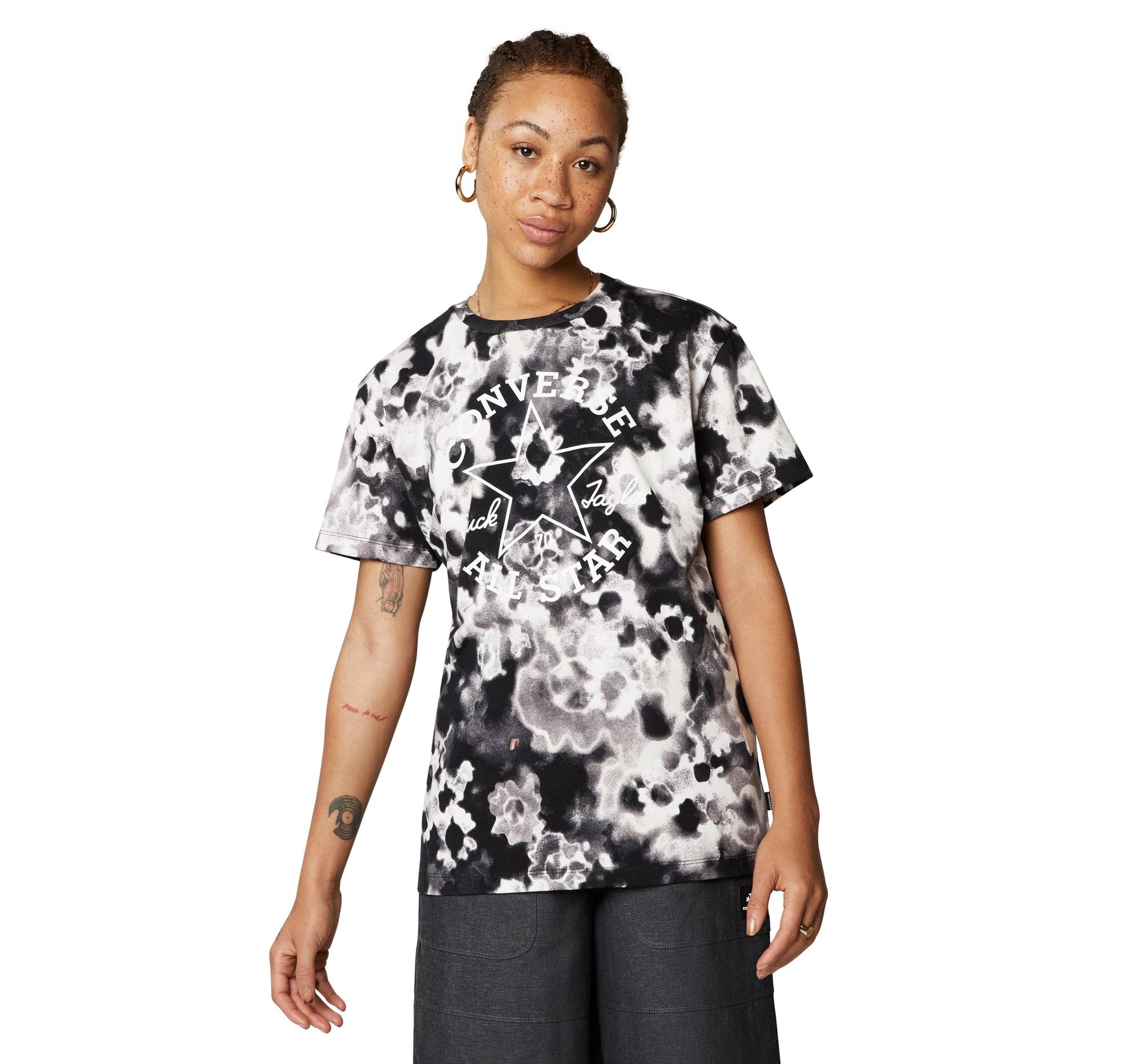 Washed Floral Patch T-Shirt