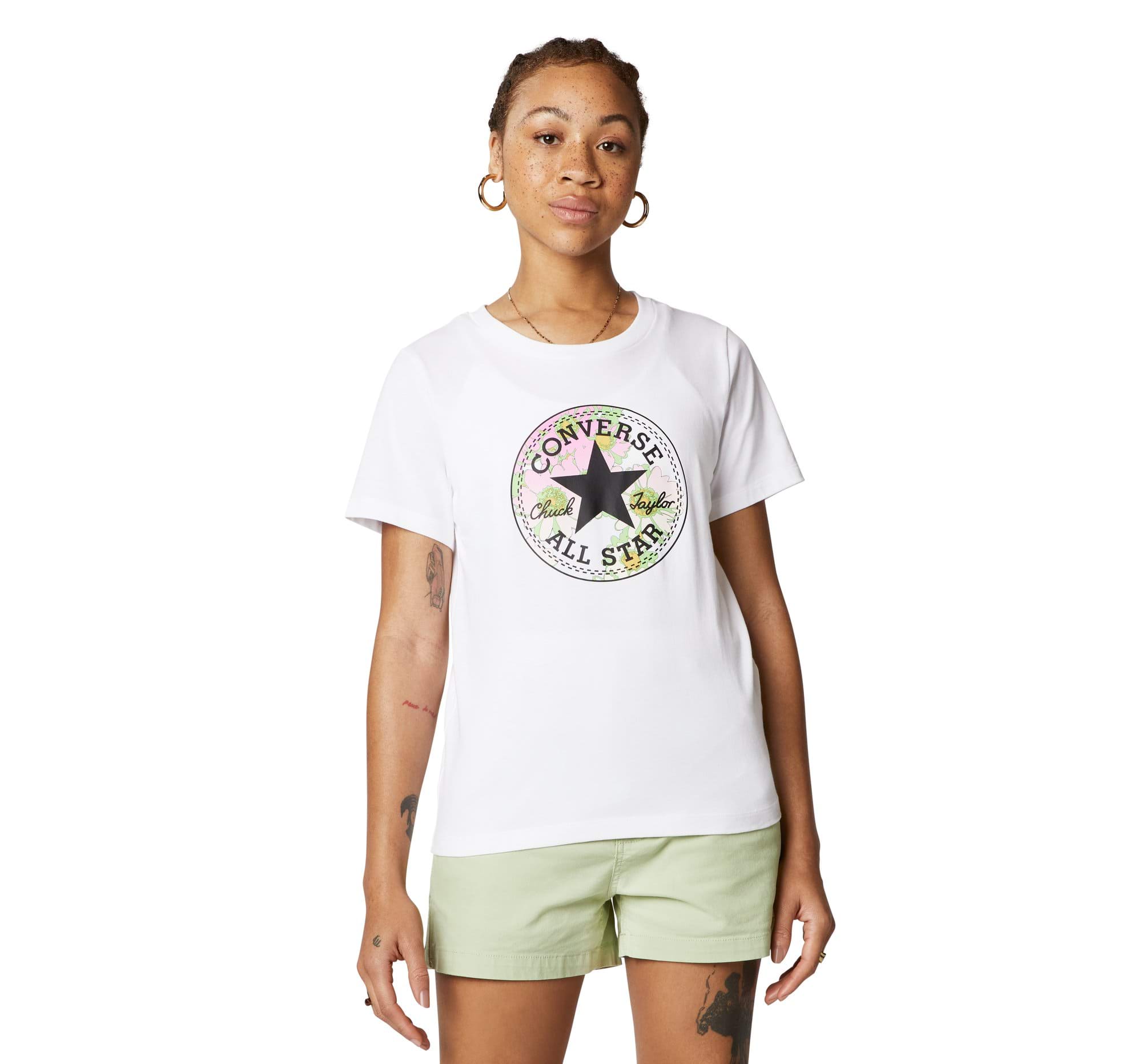 Floral Print Patch T-Shirt