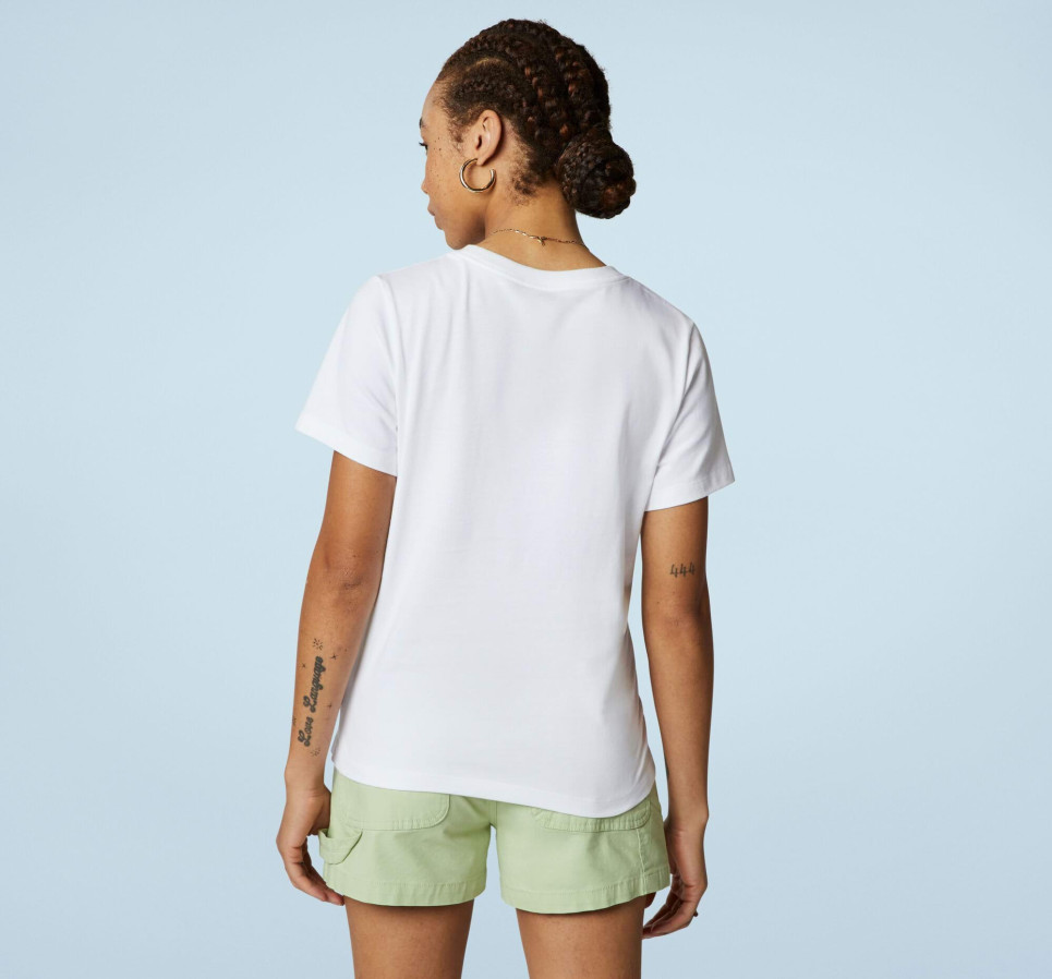 Floral Print Patch T-Shirt-White-XS