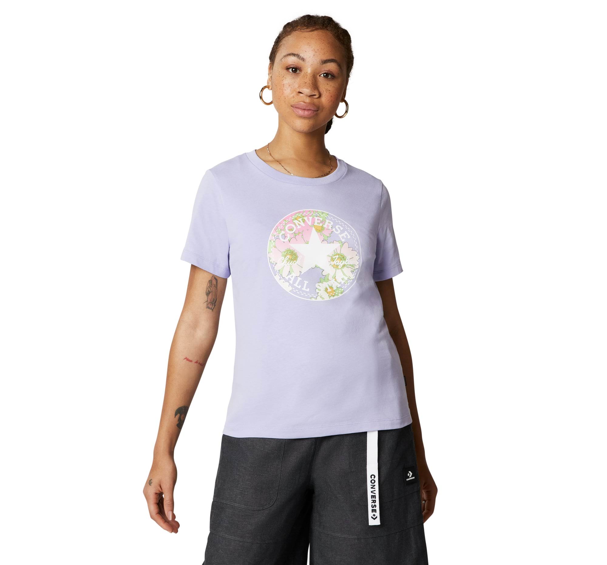 Floral Print Patch T-Shirt