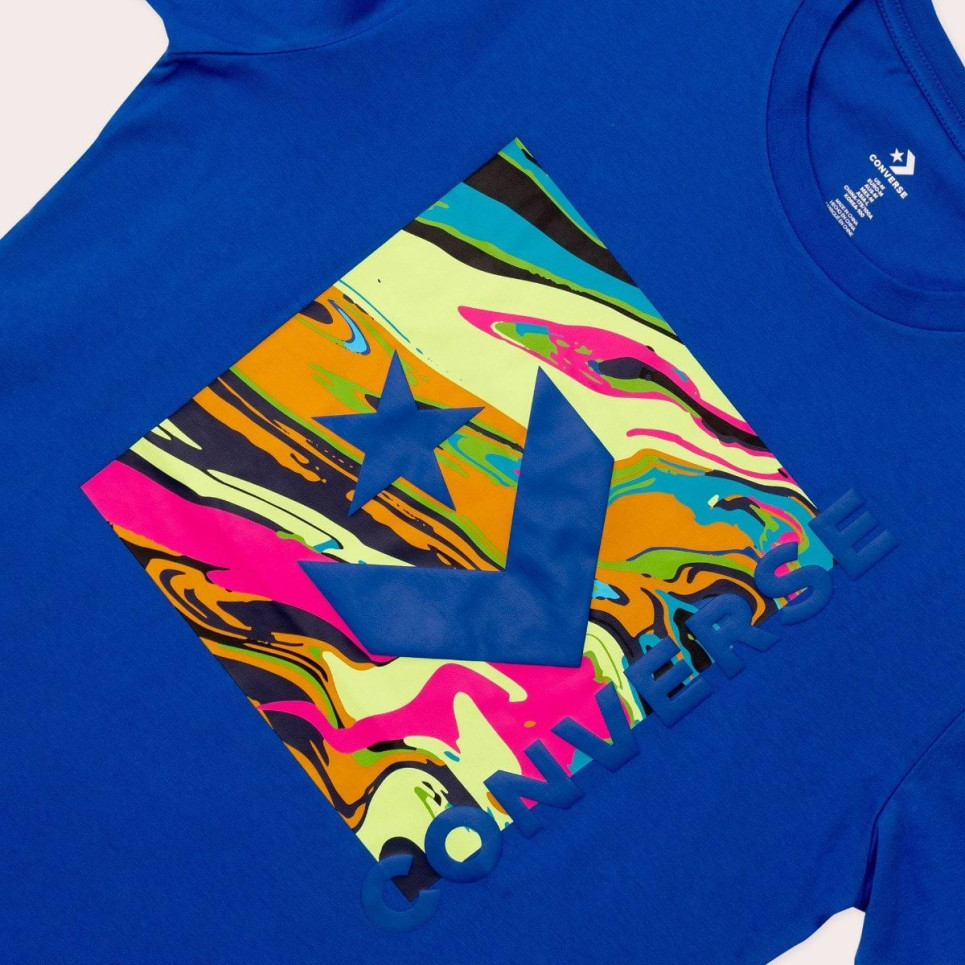 Suminagashi Tee-Blue-S