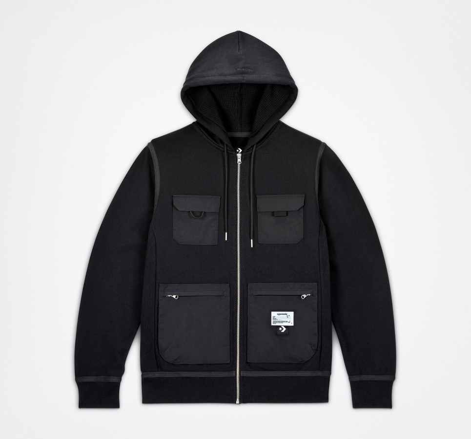 Converse x Joshua Vides Utility Fleece Hoodie-Black-S