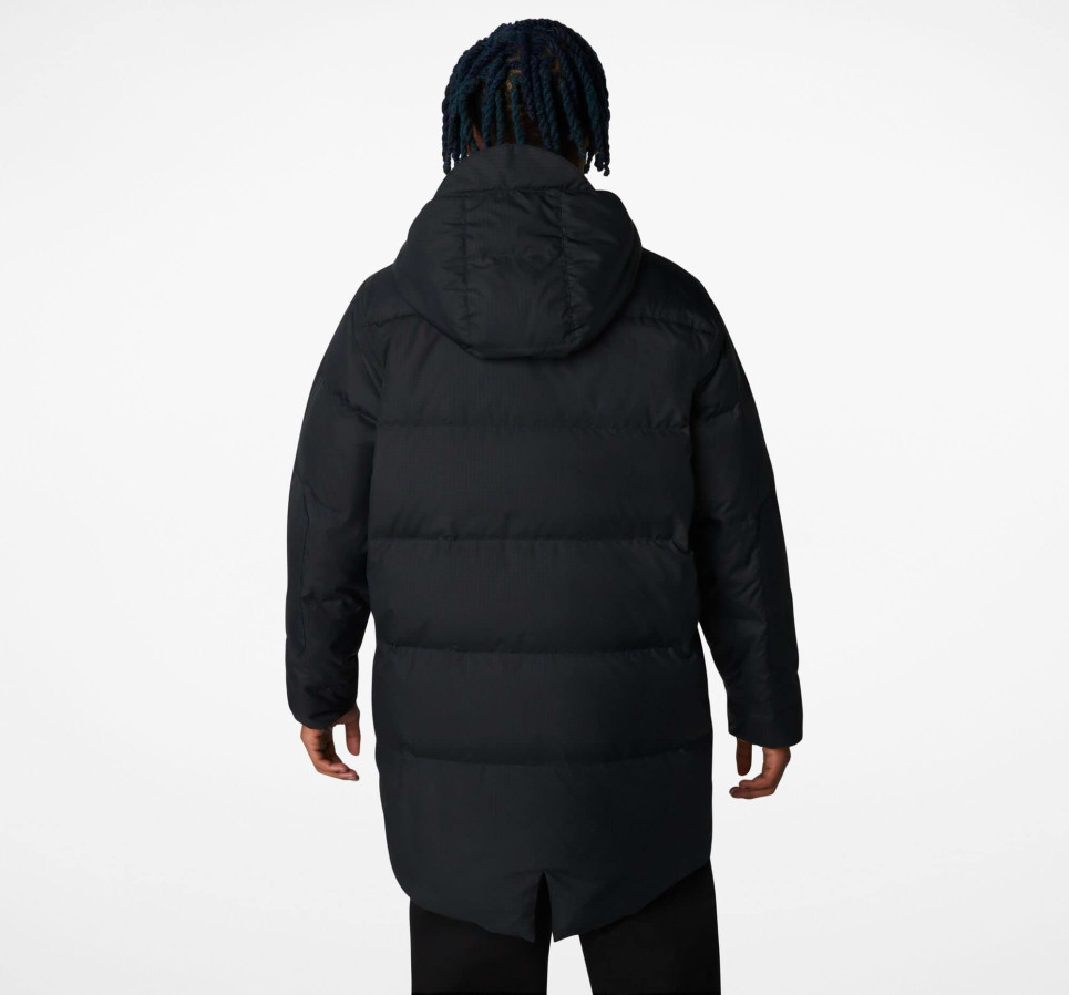 Mid-Length Winter Down Jacket-Black-S