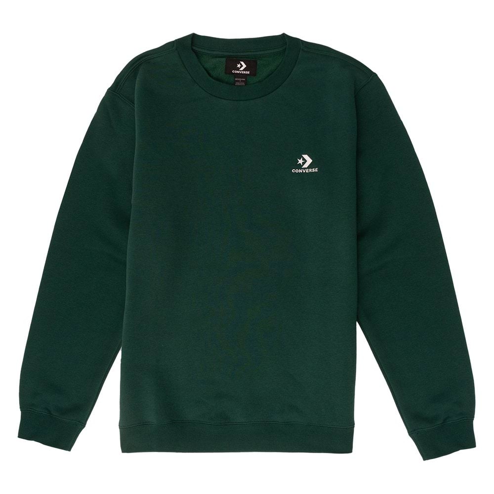 Converse Go-To Embroidered Star Chevron Brushed Back Fleece Crew Sweatshirt