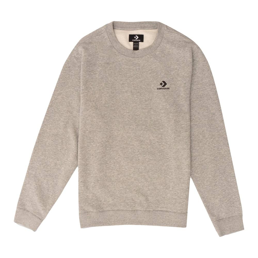 Converse Go-To Embroidered Star Chevron Brushed Back Fleece Crew Sweatshirt