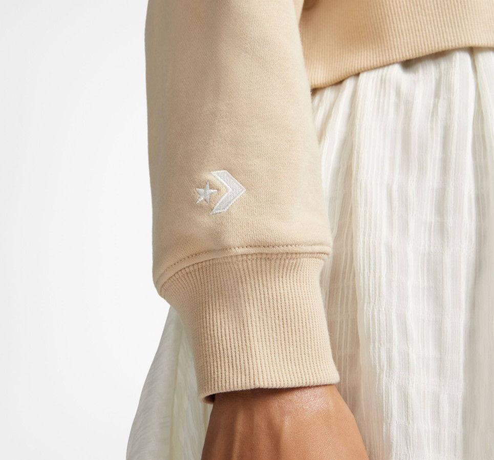 Colorblocked Chain Stitch Crew Sweatshirt