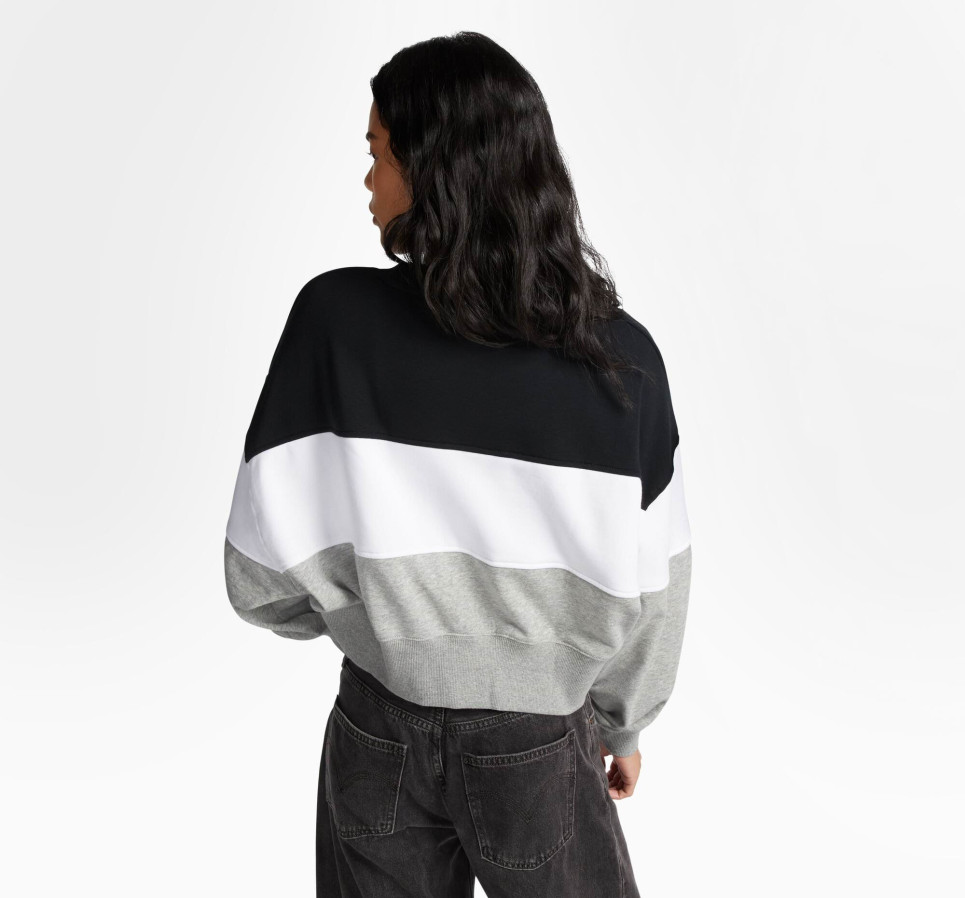 Colorblocked Chain Stitch Crew Sweatshirt