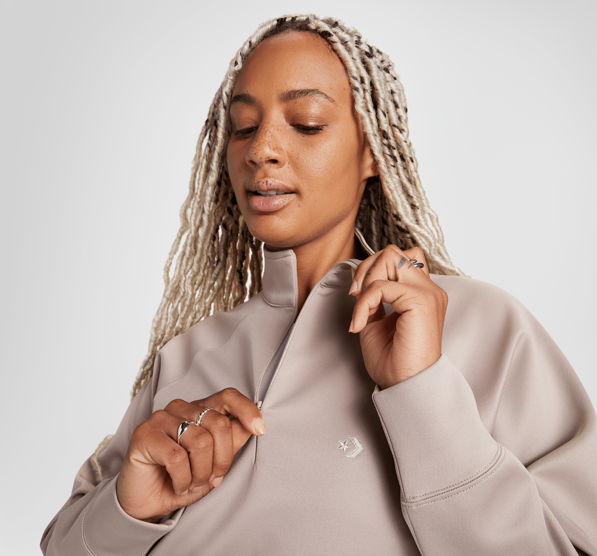 Cropped Fleece Turtleneck