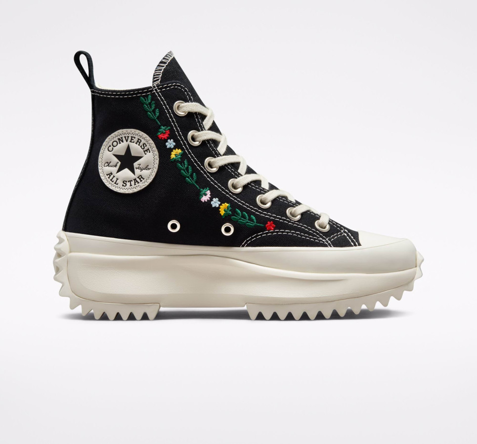 Run Star Hike Platform Floral Embroidery-Black-36