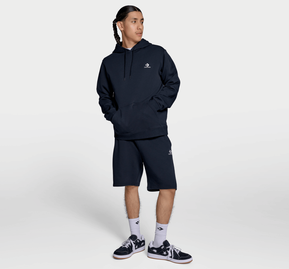 Embroidered Star Chevron Standard-Fit Fleece Hoodie