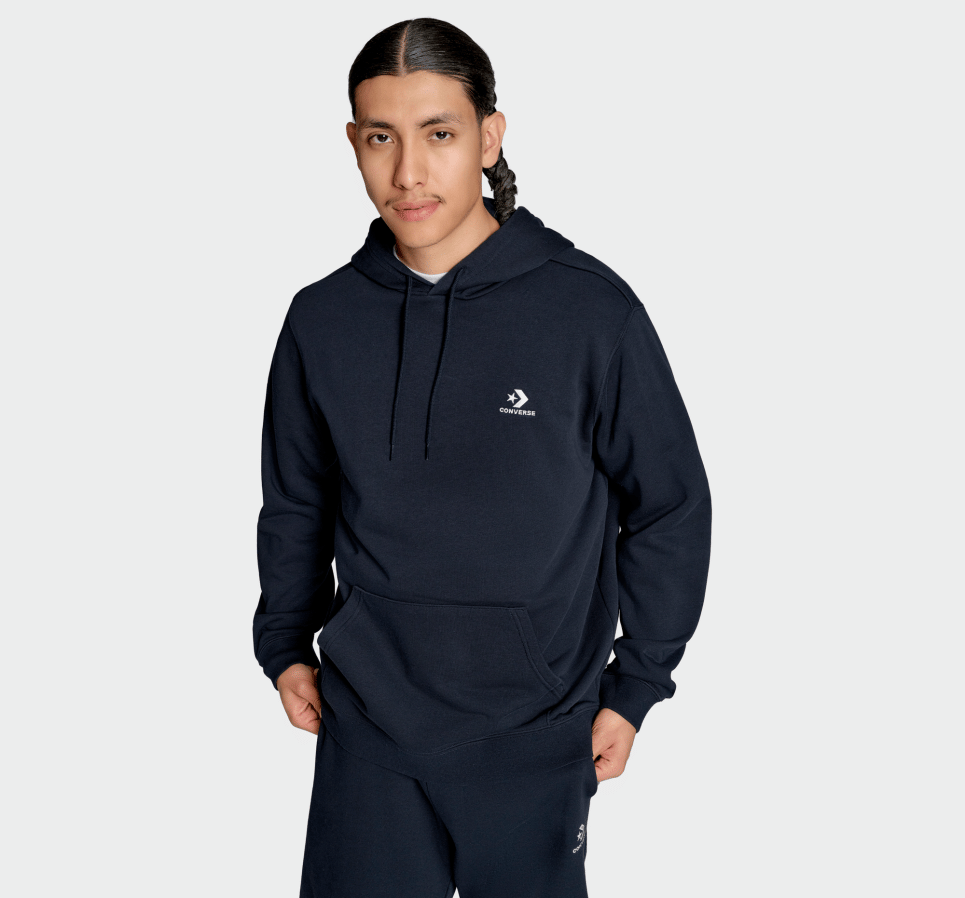 Embroidered Star Chevron Standard-Fit Fleece Hoodie