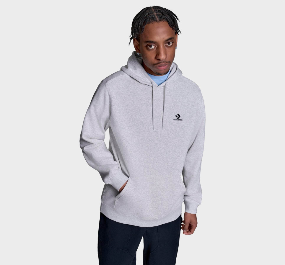 Embroidered Star Chevron Standard-Fit Fleece Hoodie