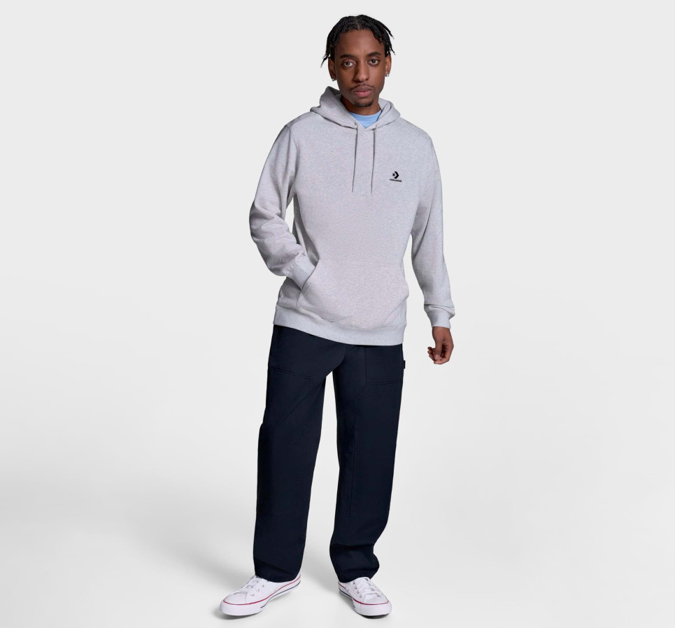 Embroidered Star Chevron Standard-Fit Fleece Hoodie