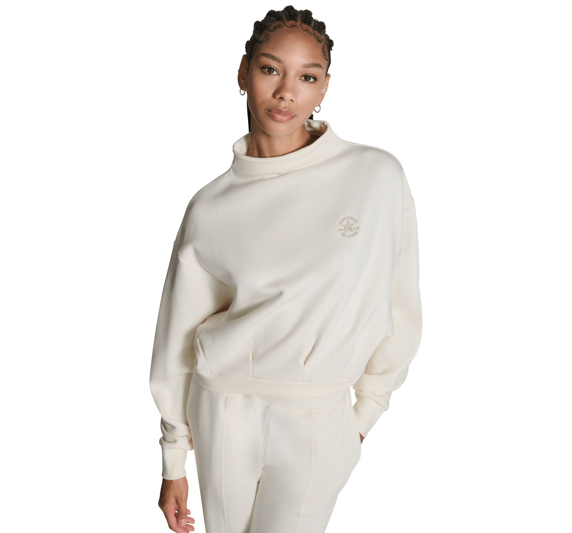 Mock Neck Oversized Sweatshirt