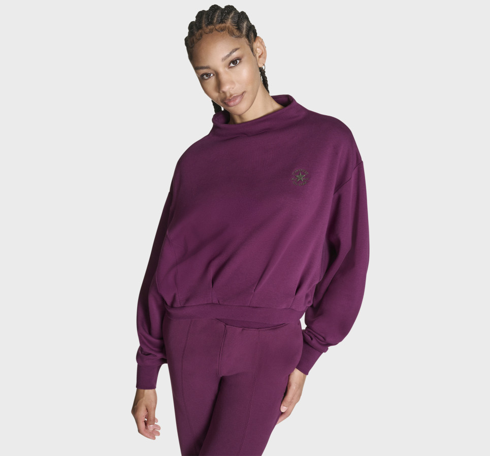 Mock Neck Oversized Sweatshirt