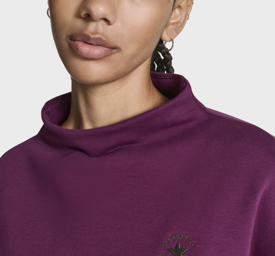 Mock Neck Oversized Sweatshirt
