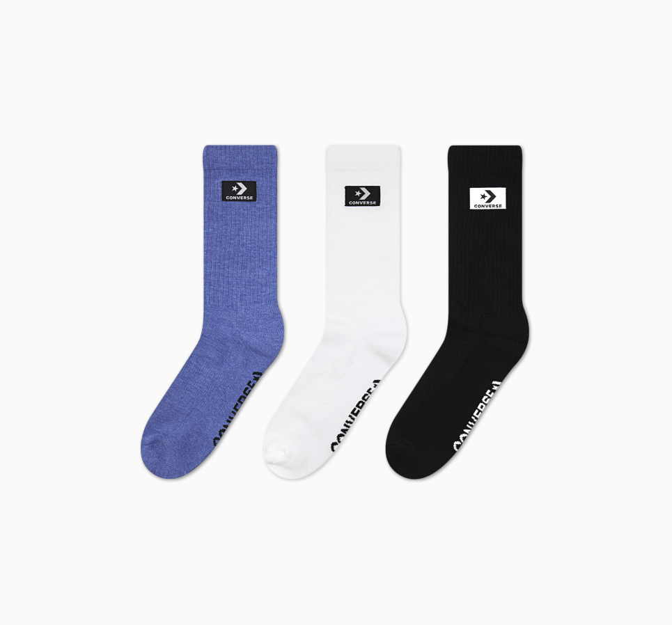 3-Pack Stacked Patch Crew Socks