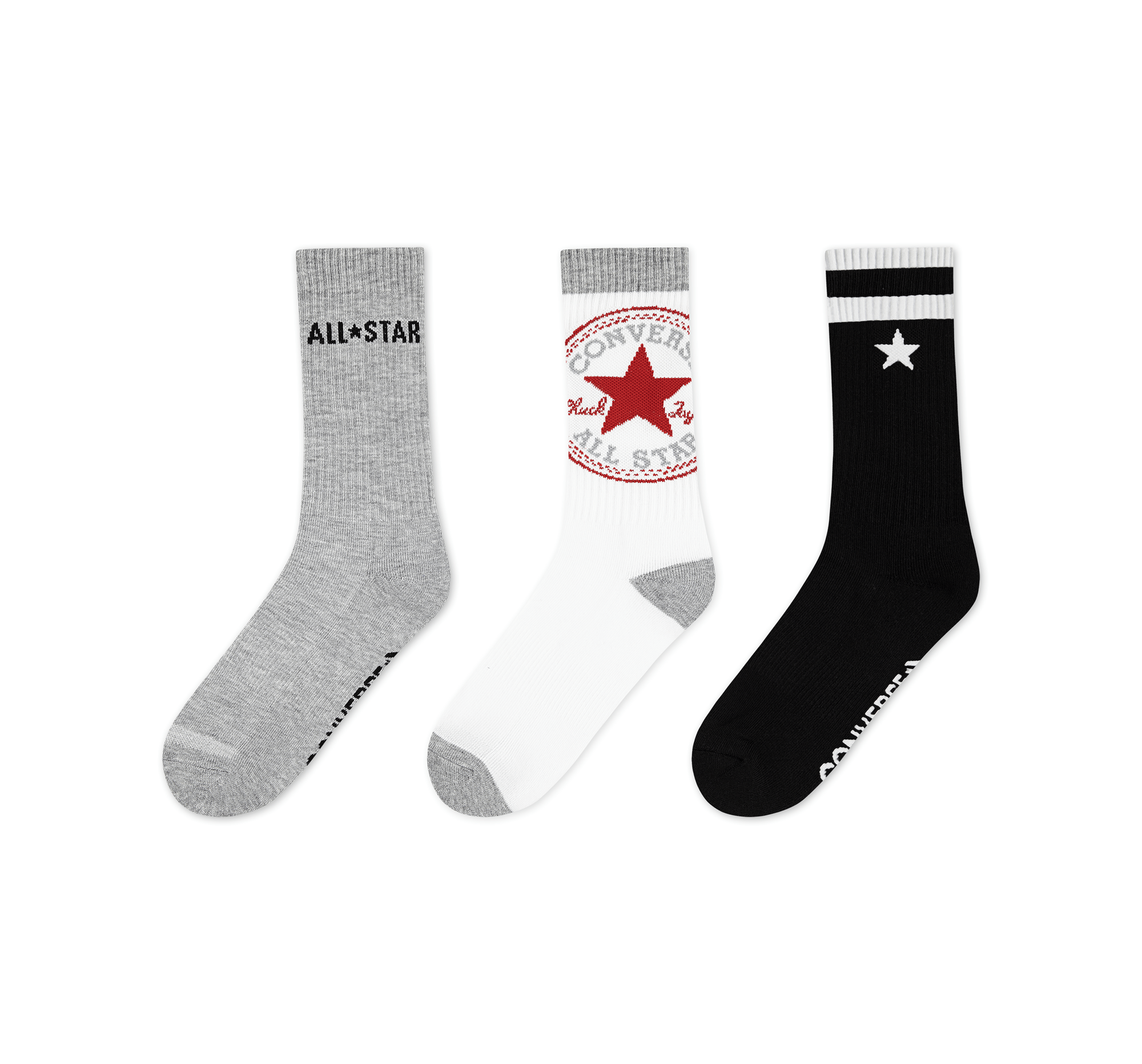 3 páry oversized ponožek s nášivkou Chuck