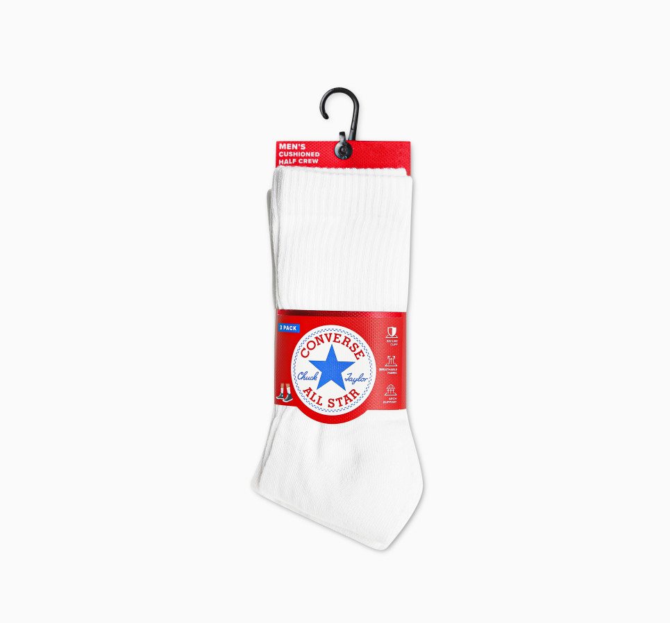 3‑Pack Wordmark Half‑Crew Socks